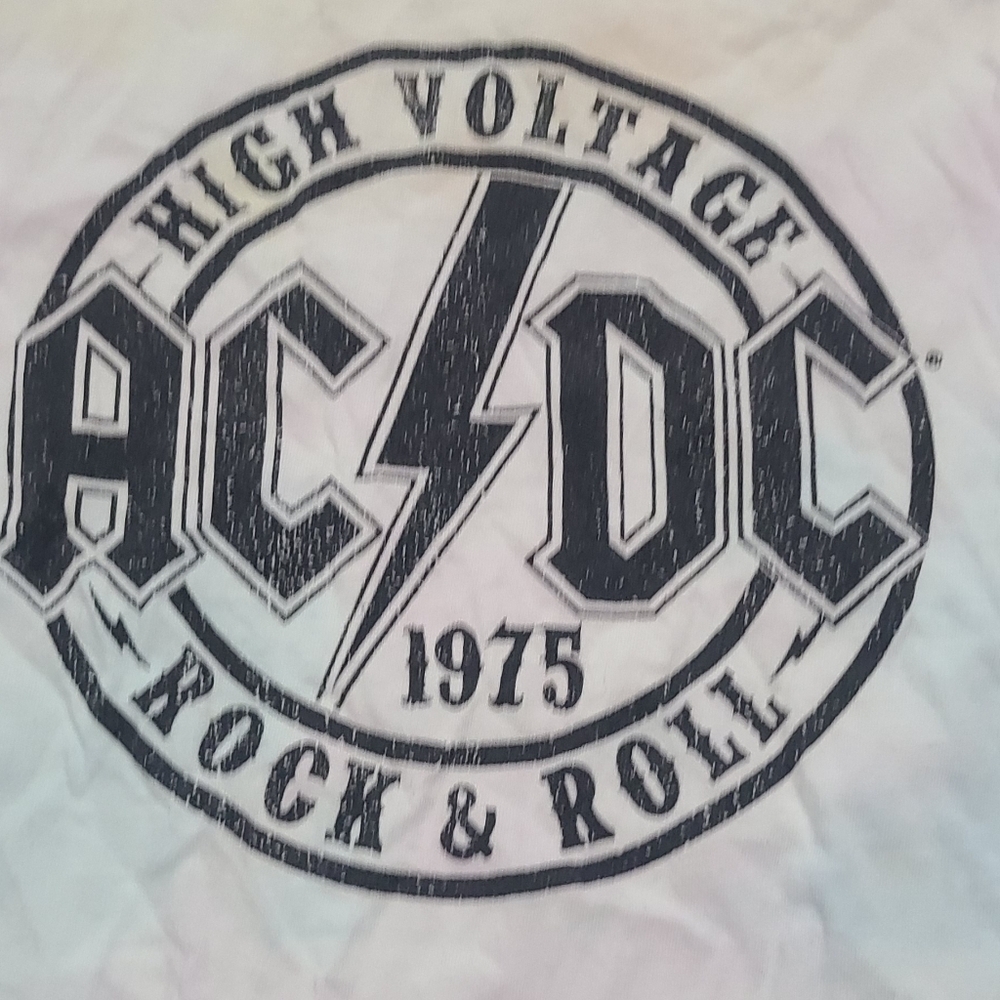 AC/DC Womens Tie Dye Multi Color T-Shirt Size XS - Picture 3 of 4